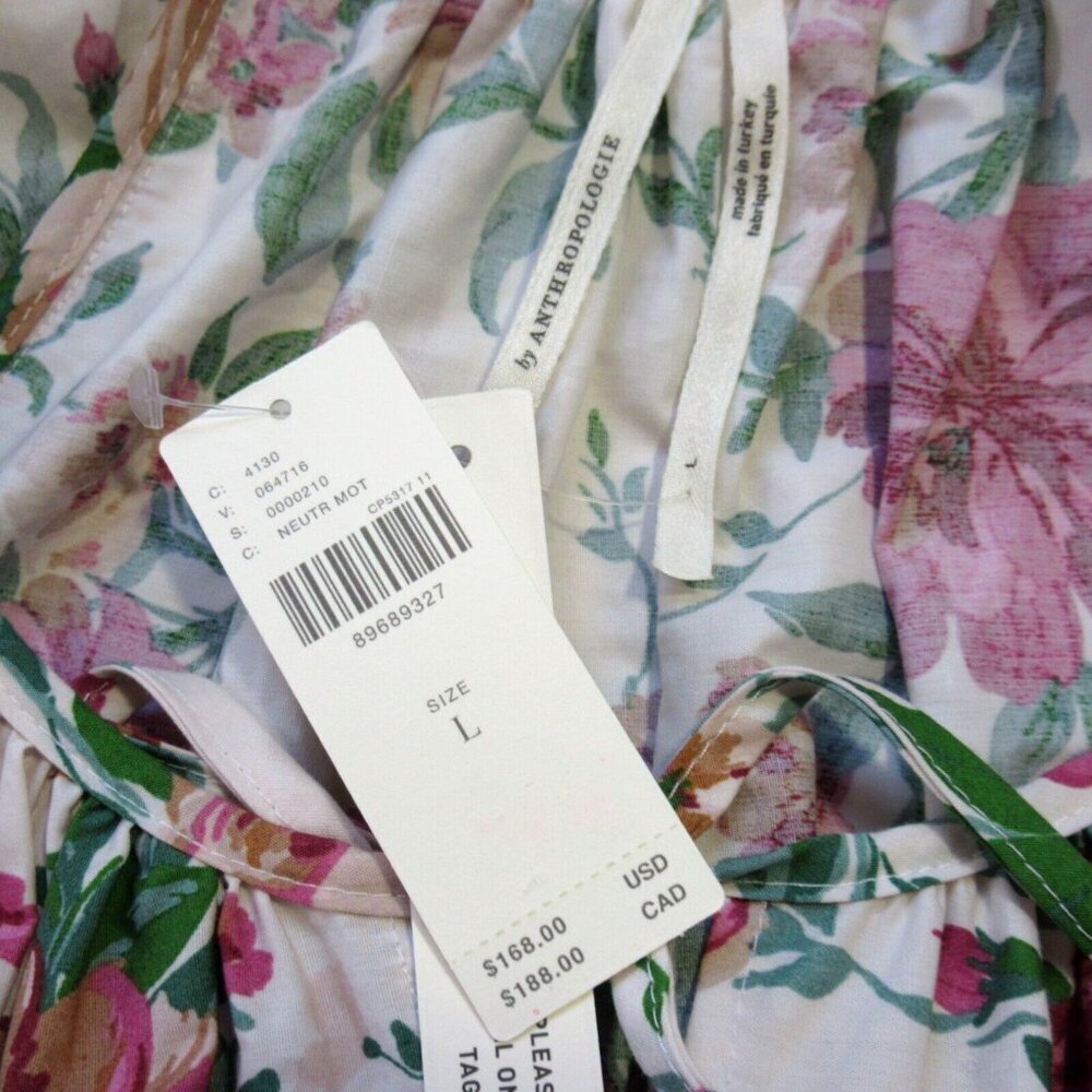 NWT by Anthropologie Somerset Maxi in Rose Floral Puff-Sleeve Edition Dress L - Picture 7 of 7